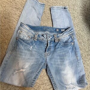 Miss Me Women's Light Blue Distressed Skinny Jeans